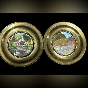 Vintage Made in England Small Miniature Brass Tin Plate 6.5” Shiny House House